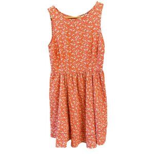 Vintage Y2K Juicy Couture Orange Microfloral Silk Blend Sleeveless Dress Size 2